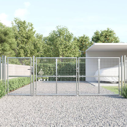 Mesh Garden Gate Silver 400x175 cm Galvanised Steel