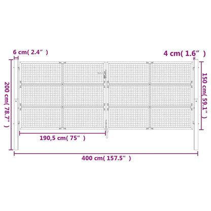 Garden Gate Anthracite 400x200 cm Steel