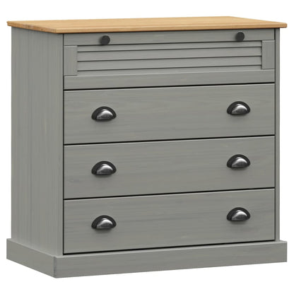 Chest of Drawers VIGO Grey 80x40x76 cm Solid Wood Pine