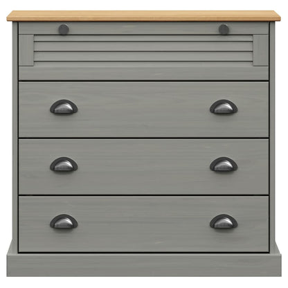 Chest of Drawers VIGO Grey 80x40x76 cm Solid Wood Pine