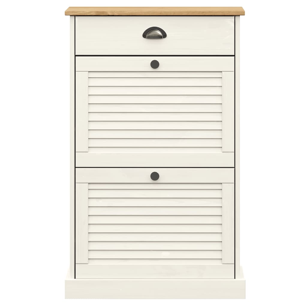 Shoe Cabinet VIGO 60x35x96 cm White Solid Wood Pine