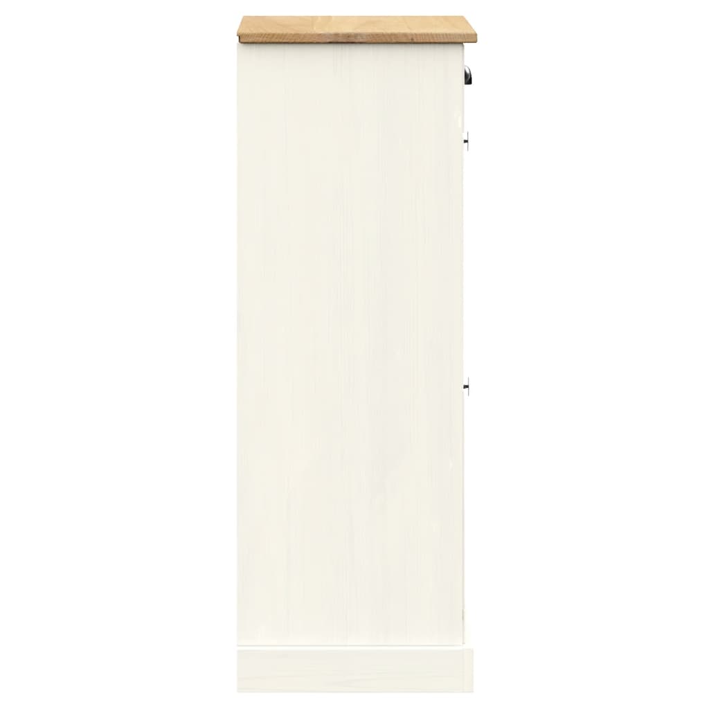 Shoe Cabinet VIGO 60x35x96 cm White Solid Wood Pine