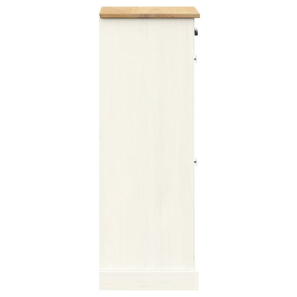 Shoe Cabinet VIGO 60x35x96 cm White Solid Wood Pine