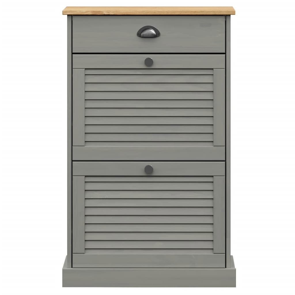 Shoe Cabinet VIGO 60x35x96 cm Grey Solid Wood Pine