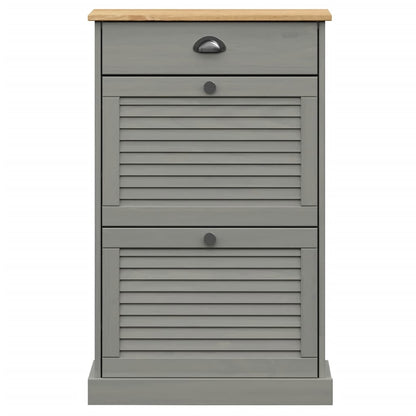 Shoe Cabinet VIGO 60x35x96 cm Grey Solid Wood Pine