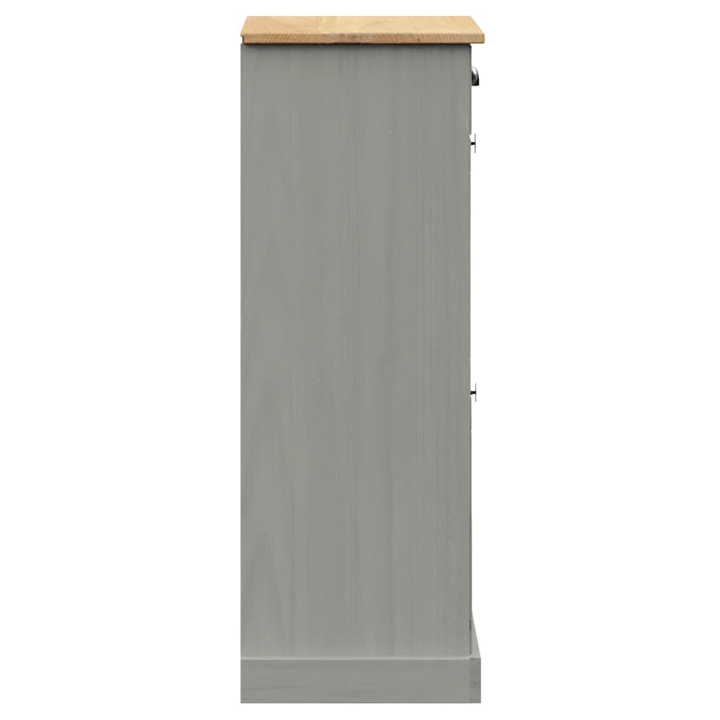 Shoe Cabinet VIGO 60x35x96 cm Grey Solid Wood Pine