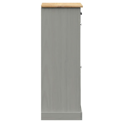 Shoe Cabinet VIGO 60x35x96 cm Grey Solid Wood Pine