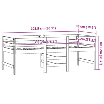 Bed Frame without Mattress White 90x200 cm Solid Wood Pine