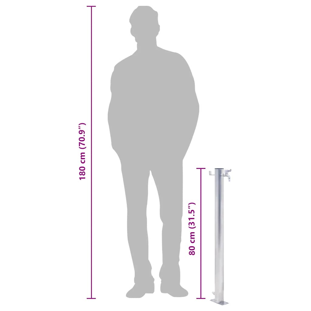 Garden Water Column 80 cm Stainless Steel Round