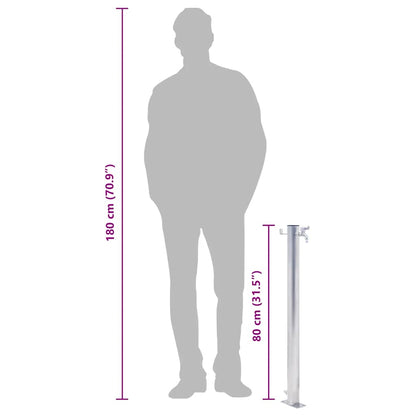 Garden Water Column 80 cm Stainless Steel Round