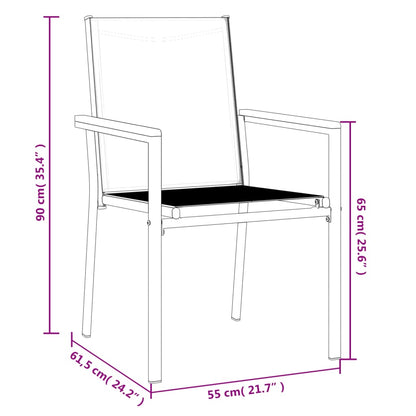 Garden Chairs 4 pcs Black 55x61.5x90 cm Textilene and Steel