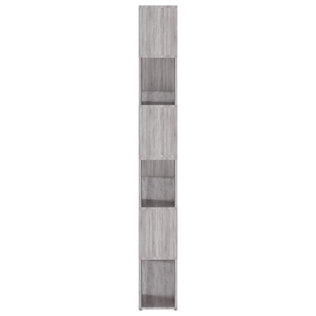 Book Cabinet/Room Divider Grey Sonoma 100x24x188 cm