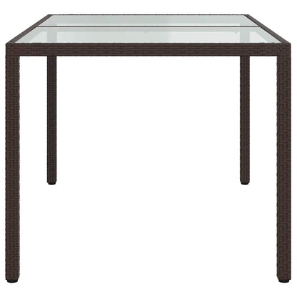 7 Piece Garden Dining Set with Cushions Brown Poly Rattan