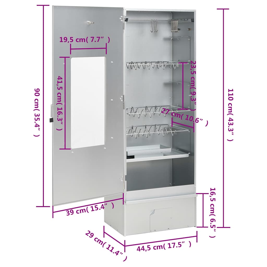 BBQ Oven Smoker with Table Galvanised Steel