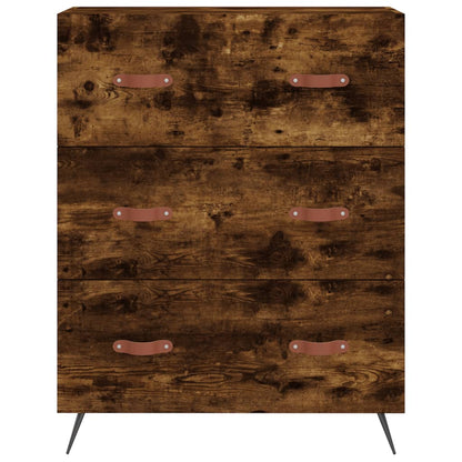 Chest of Drawers Smoked Oak 69.5x34x90 cm Engineered Wood