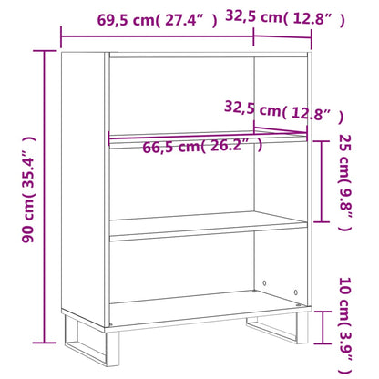 Shelf Cabinet Concrete Grey 69.5x32.5x90 cm Engineered Wood