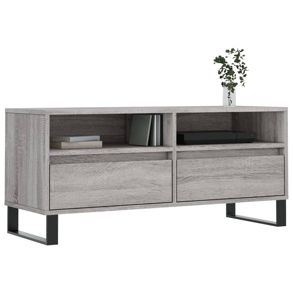 TV Cabinet Grey Sonoma 100x34.5x44.5 cm Engineered Wood