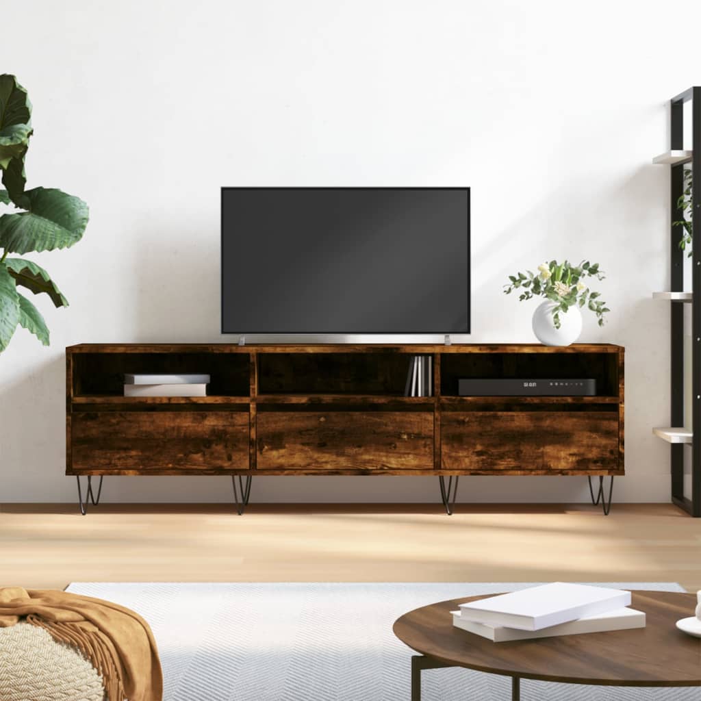 TV Cabinet Smoked Oak 150x30x44.5 cm Engineered Wood