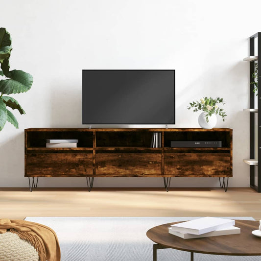 TV Cabinet Smoked Oak 150x30x44.5 cm Engineered Wood