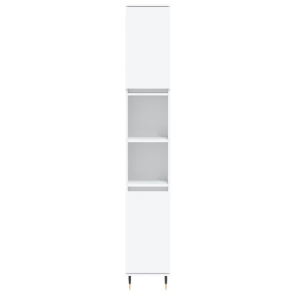 Bathroom Cabinet White 30x30x190 cm Engineered Wood