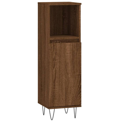 Bathroom Cabinet Brown Oak 30x30x100 cm Engineered Wood
