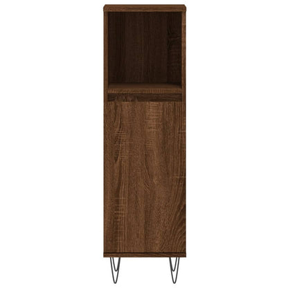 Bathroom Cabinet Brown Oak 30x30x100 cm Engineered Wood
