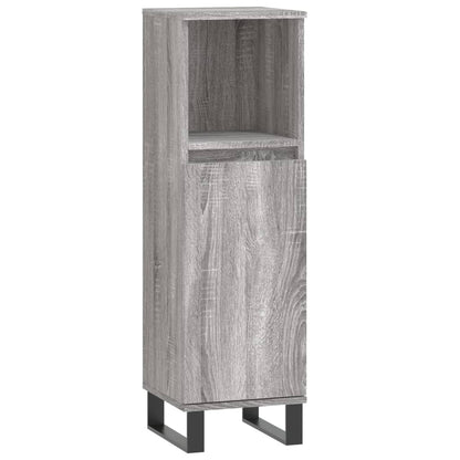 Bathroom Cabinet Grey Sonoma 30x30x100 cm Engineered Wood