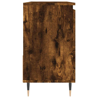 Bathroom Cabinet Smoked Oak 65x33x60 cm Engineered Wood
