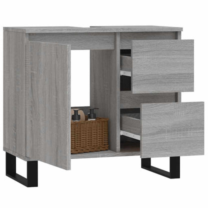 Bathroom Cabinet Grey Sonoma 65x33x60 cm Engineered Wood