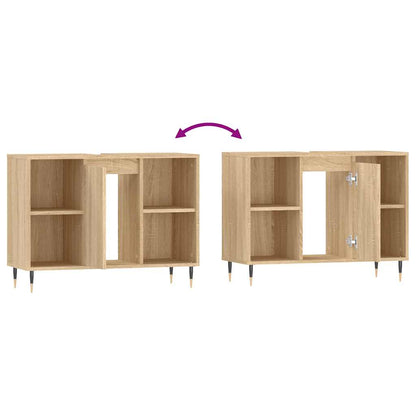 Bathroom Cabinet Sonoma Oak 80x33x60 cm Engineered Wood