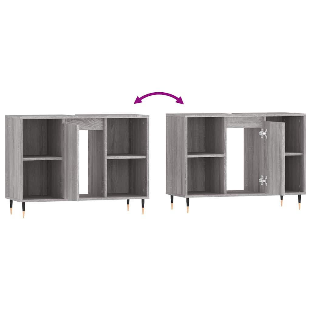 Bathroom Cabinet Grey Sonoma 80x33x60 cm Engineered Wood