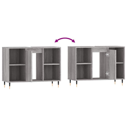 Bathroom Cabinet Grey Sonoma 80x33x60 cm Engineered Wood