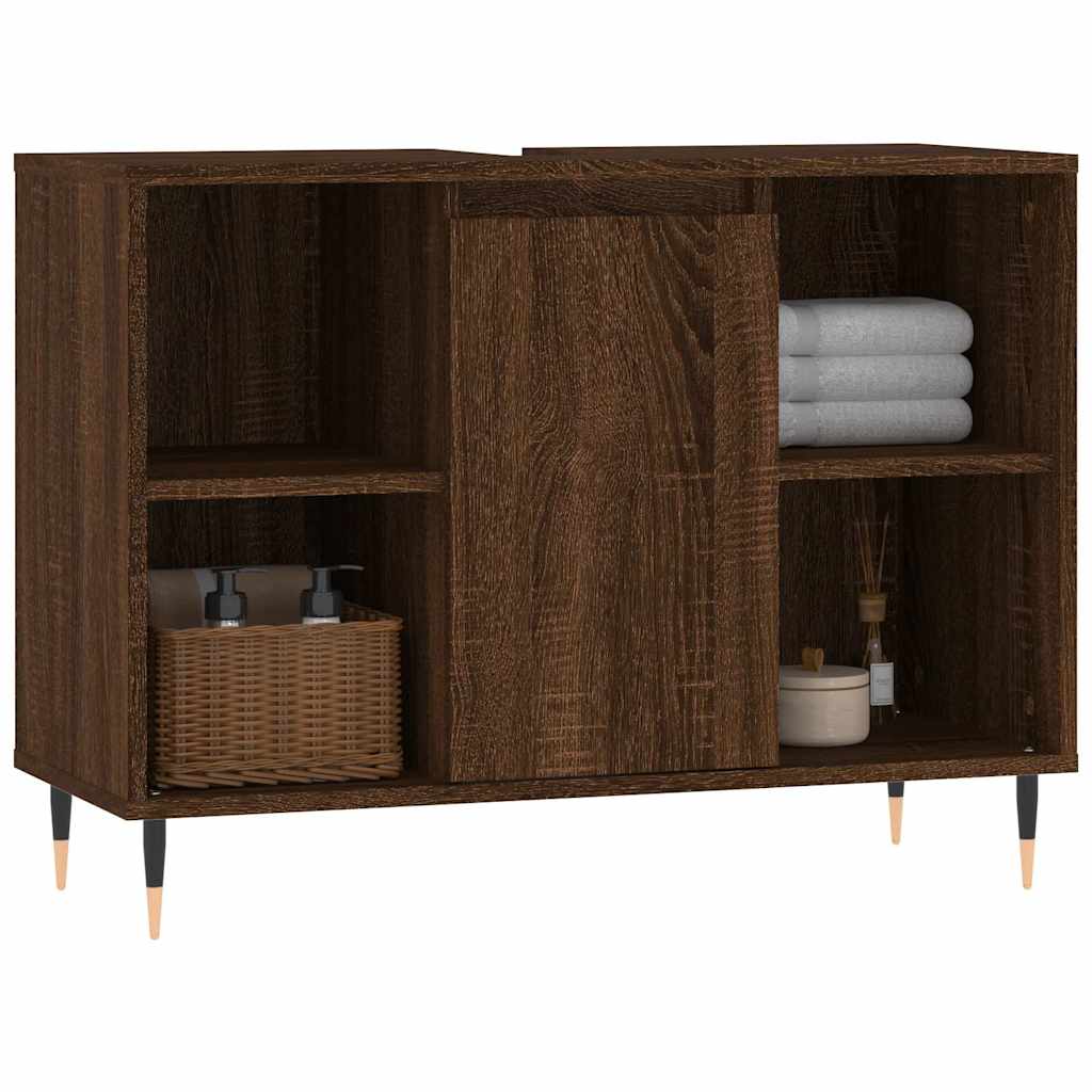 Bathroom Cabinet Brown Oak 80x33x60 cm Engineered Wood