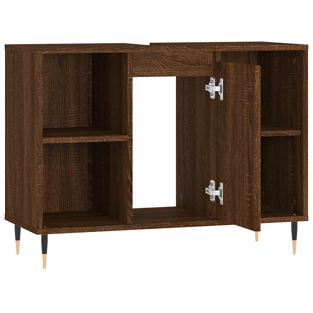 Bathroom Cabinet Brown Oak 80x33x60 cm Engineered Wood