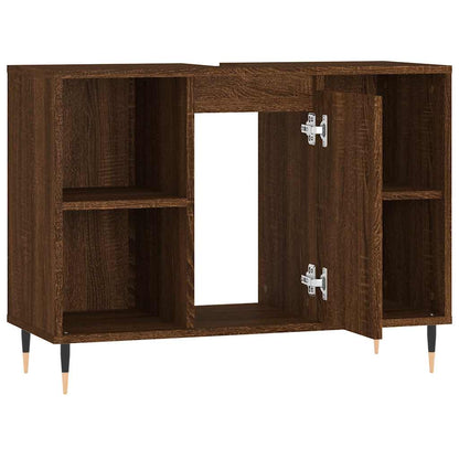 Bathroom Cabinet Brown Oak 80x33x60 cm Engineered Wood