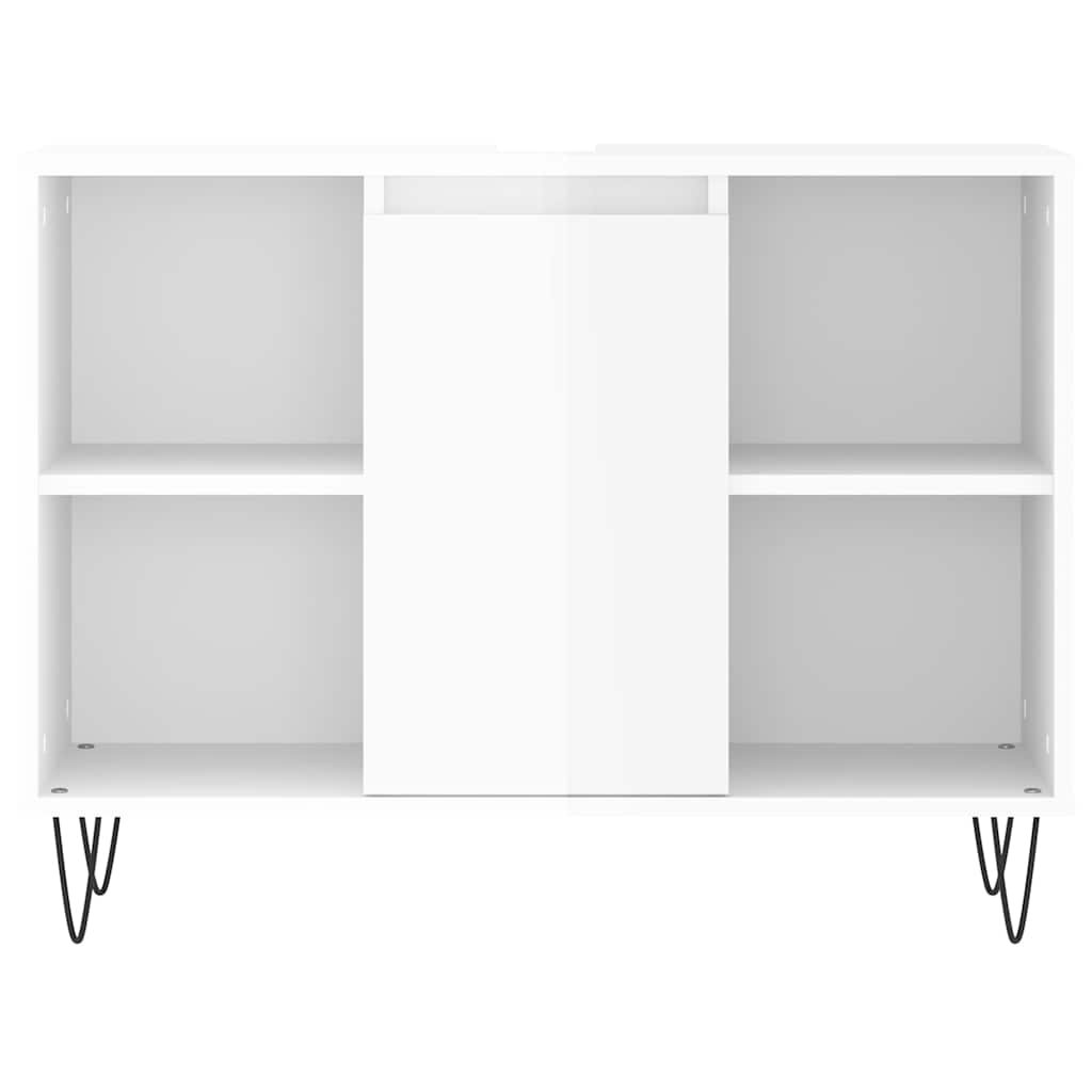 Bathroom Cabinet High Gloss White 80x33x60 cm Engineered Wood