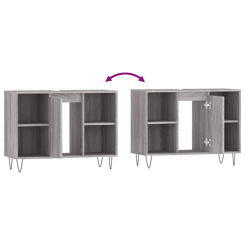 Bathroom Cabinet Grey Sonoma 80x33x60 cm Engineered Wood