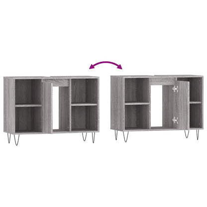 Bathroom Cabinet Grey Sonoma 80x33x60 cm Engineered Wood
