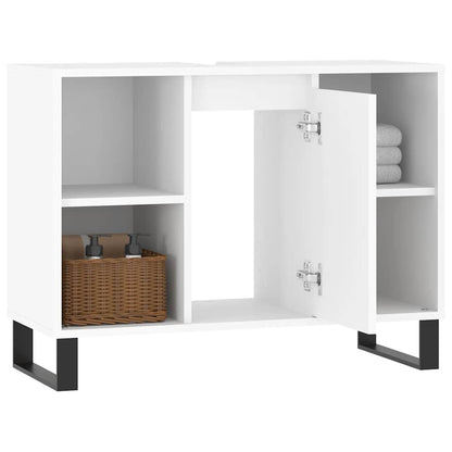 Bathroom Cabinet White 80x33x60 cm Engineered Wood