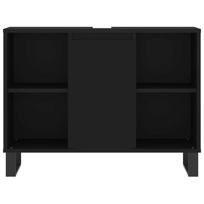 Bathroom Cabinet Black 80x33x60 cm Engineered Wood