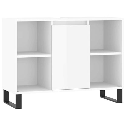 Bathroom Cabinet High Gloss White 80x33x60 cm Engineered Wood