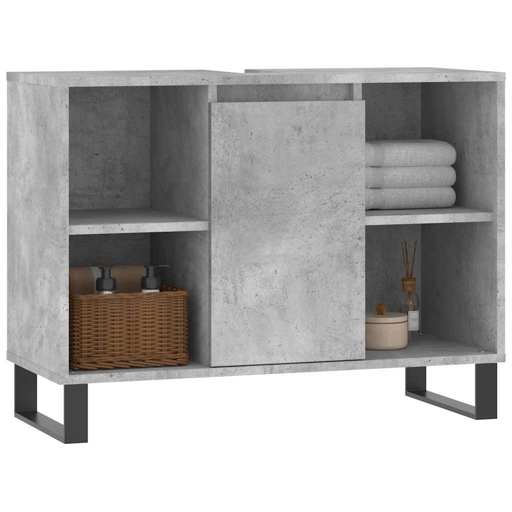 Bathroom Cabinet Concrete Grey 80x33x60 cm Engineered Wood