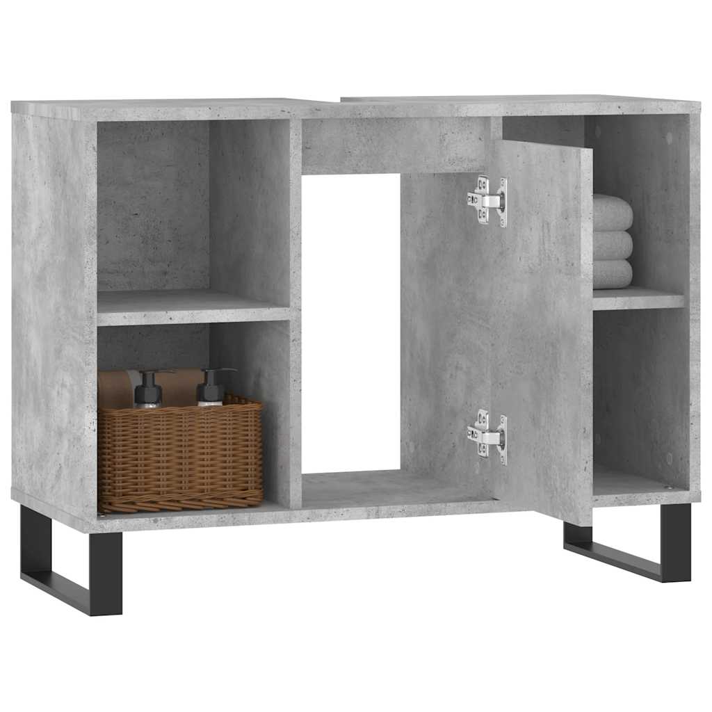 Bathroom Cabinet Concrete Grey 80x33x60 cm Engineered Wood