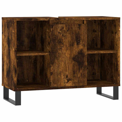 Bathroom Cabinet Smoked Oak 80x33x60 cm Engineered Wood
