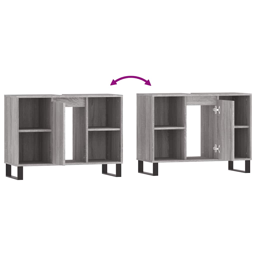 Bathroom Cabinet Grey Sonoma 80x33x60 cm Engineered Wood