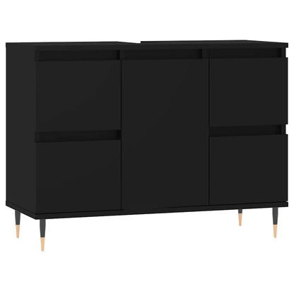 Bathroom Cabinet Black 80x33x60 cm Engineered Wood