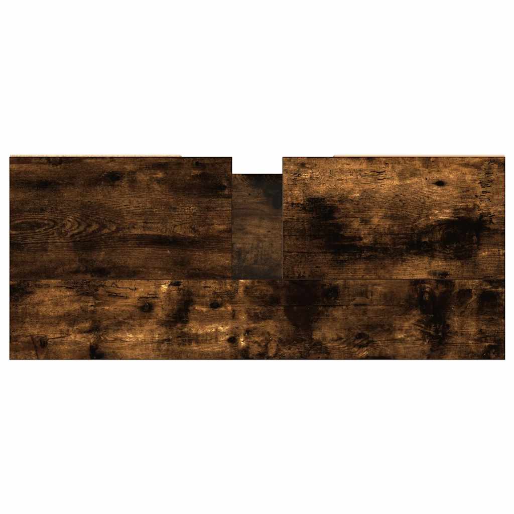 Bathroom Cabinet Smoked Oak 80x33x60 cm Engineered Wood