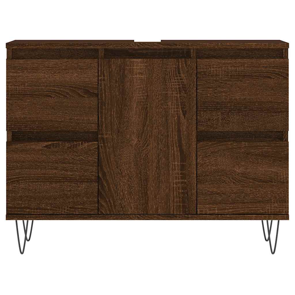 Bathroom Cabinet Brown Oak 80x33x60 cm Engineered Wood