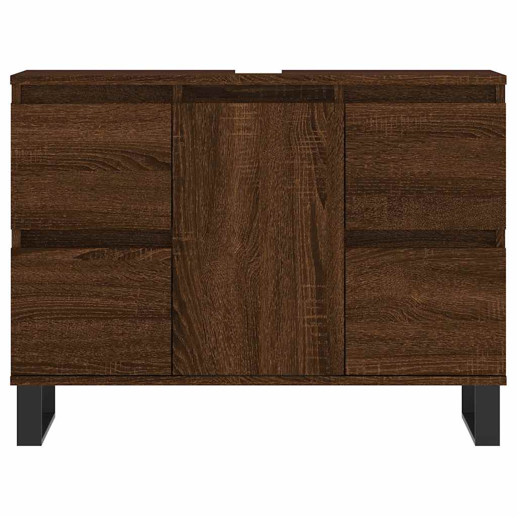 Bathroom Cabinet Brown Oak 80x33x60 cm Engineered Wood
