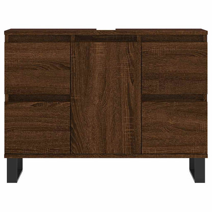 Bathroom Cabinet Brown Oak 80x33x60 cm Engineered Wood